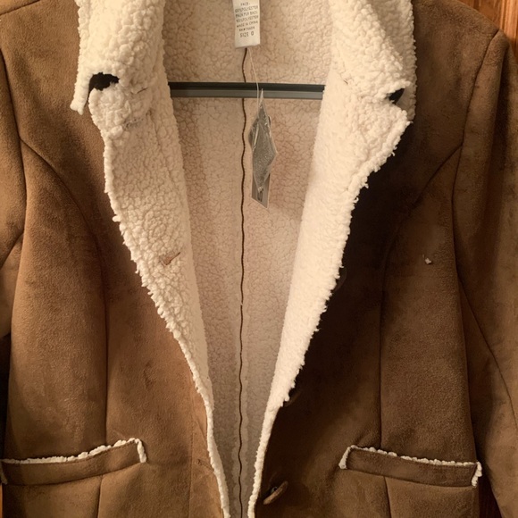 Chico, NEW WITH TAGS, cozy SHERPA lined jacket. River bark BROWN. So- Soft. - Picture 6 of 9